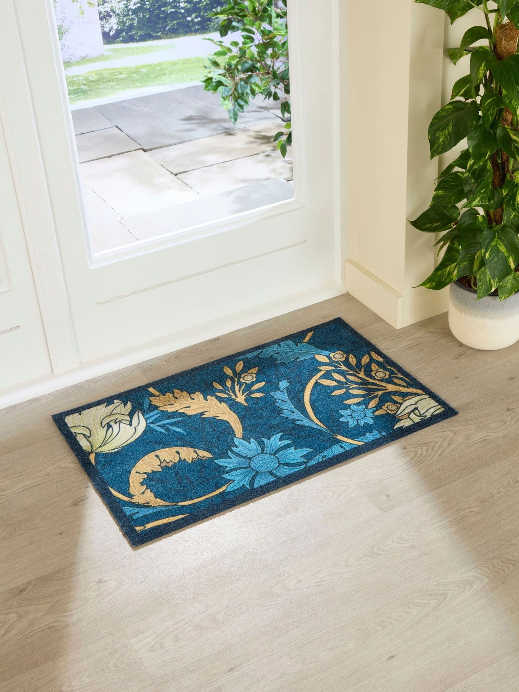 Artsy Mats William Morris Blue Indoor Washable Doormat