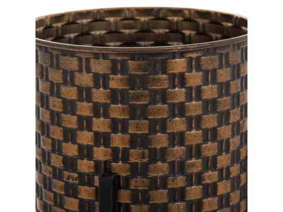 Cache-pot en métal cuivré 21.5x21.5x43h