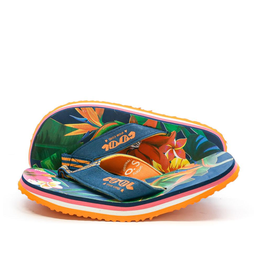 Cool Shoe Tongs Orange/Marine à Imprimés Fille Cool Shoe Eve Slight