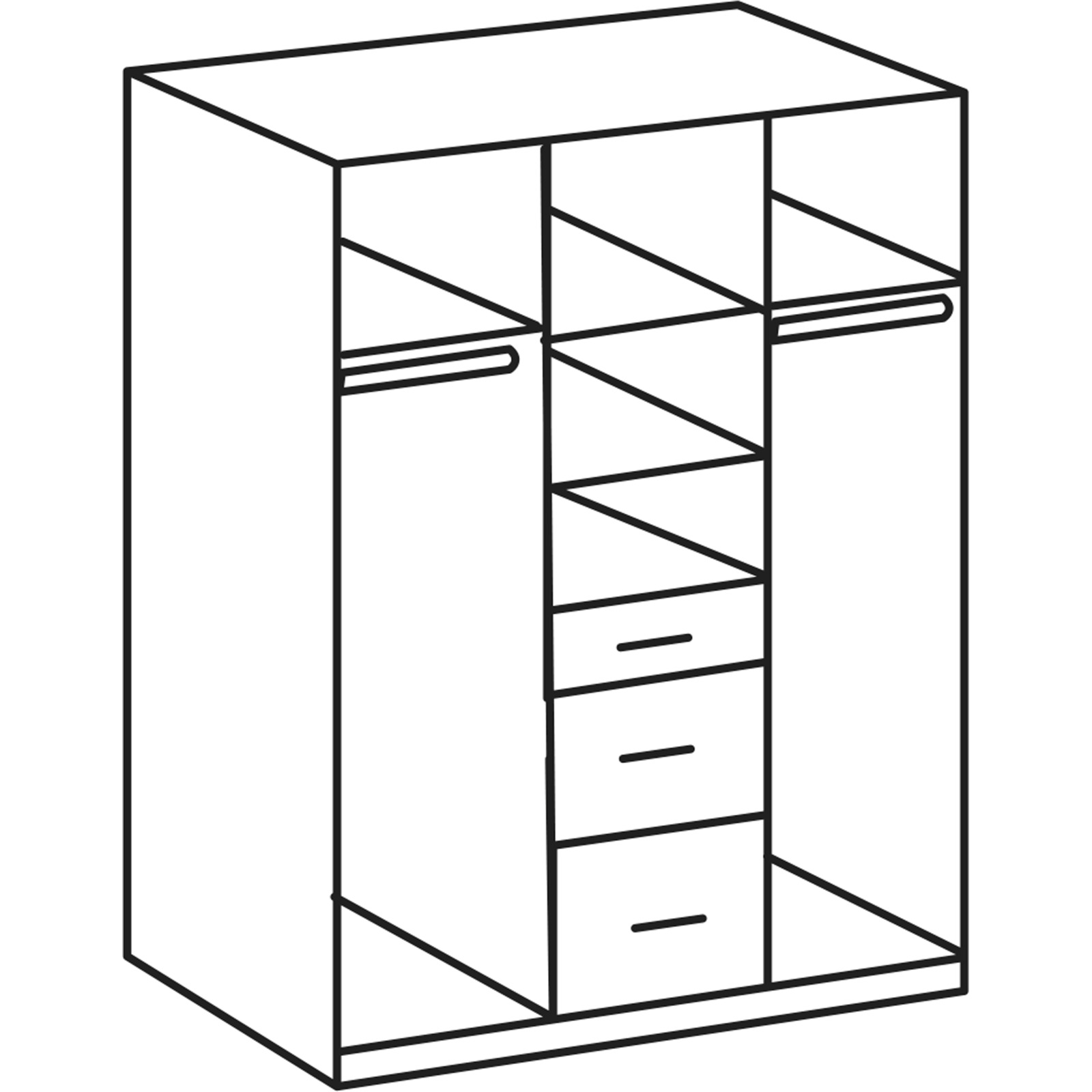 Schrank Cara sanremo graphit 135 x 199 x 58 cm