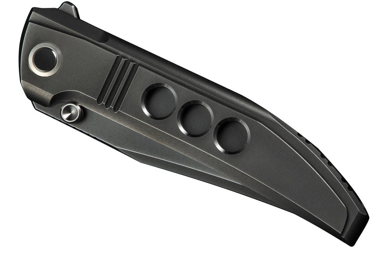 WE Knife Ezinta WE22041-3 Polished Gray Böhler M390, Polished Grey Titanium, zakmes