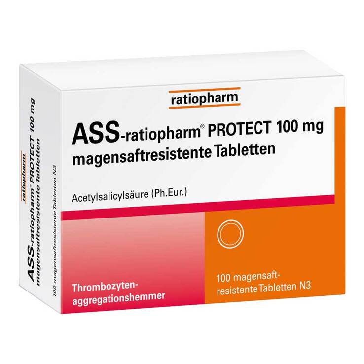ASS-ratiopharm Protect 100 mg magensaftresistent Tabletten, 100 St
