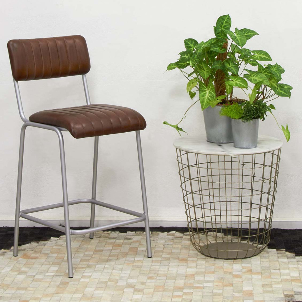 Tables en métal doré antique et marbre (lot de 2)