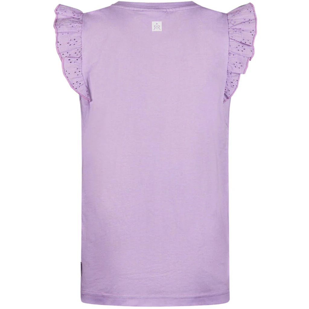 Retour Jeans T-shirt met broderie lila