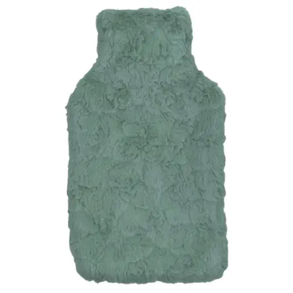 Bolsa de água quente Cassandra, borracha macia, felpuda, cinza esverdeado