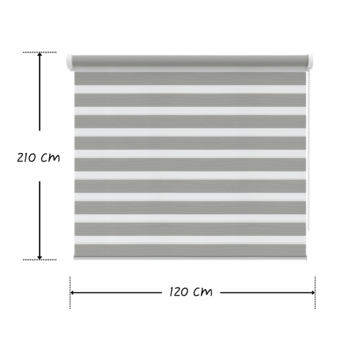 KARWEI duo rolgordijn lichtdoorlatend grijs (kleurnr. 4501) 120x210 cm (bxh)
