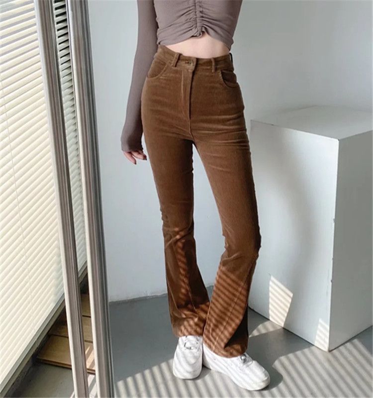 Flotto - Corduroy Boot-Cut Broek met Hoge Taille