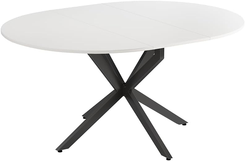 Vicco Esstisch Loyd, Weiß/Schwarz, 120 x 76.5 cm ausziehbar, zur Erweiterung der Tischfläche bei Bedarf geeignet JD3776843