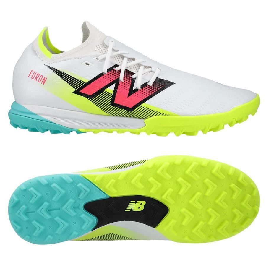 New Balance Furon V7 Pro TF - Blanc/Violet/Jaune Fluo