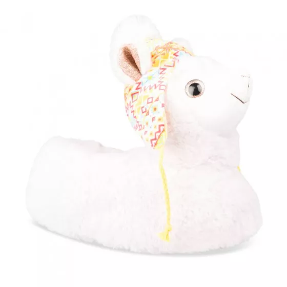 Chaussons peluche lama GRIS MERRY SCOTT