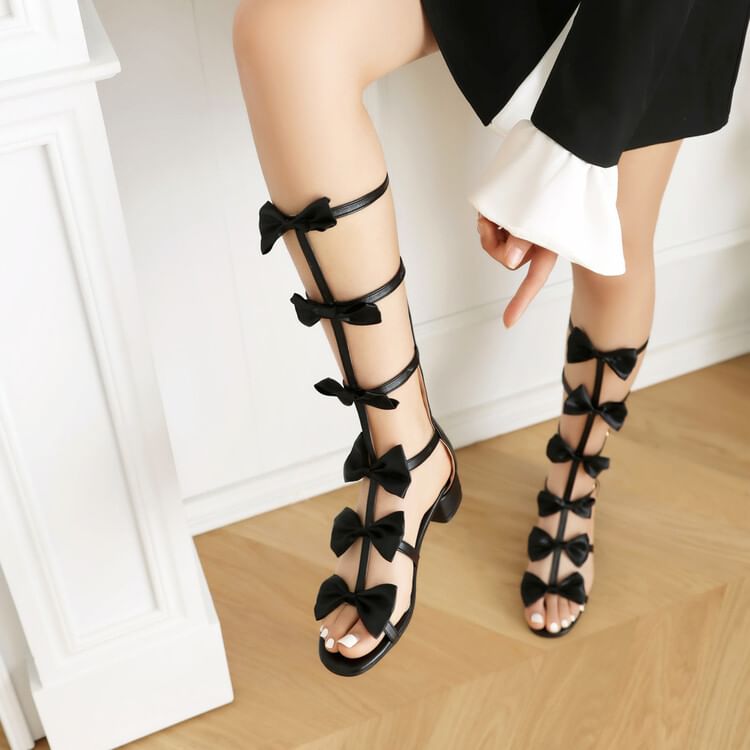 Freesia - Hoge sandalen met strik