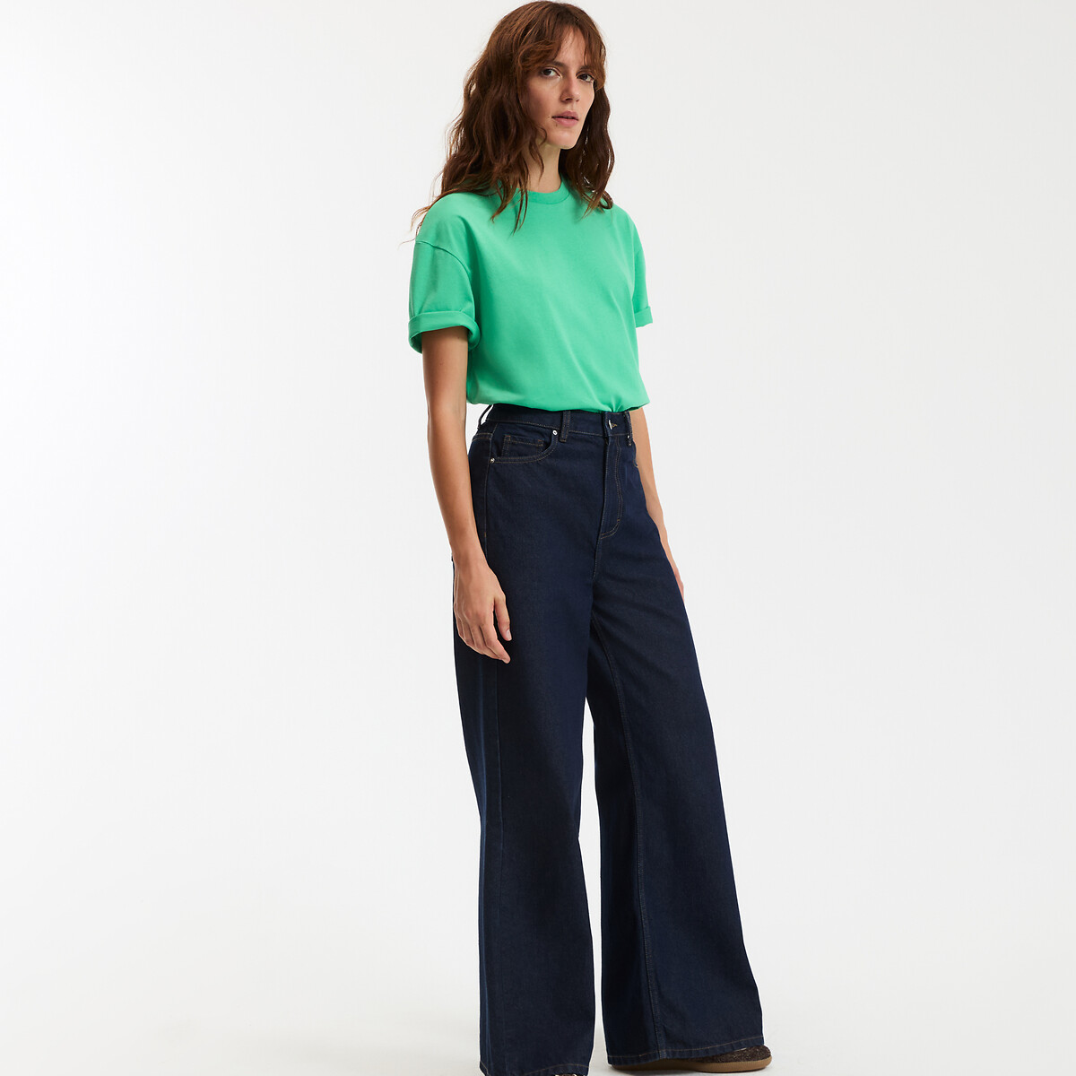 COLEÇÃO LA REDOUTE<br>Camiseta folgada, gola redonda, mangas curtas