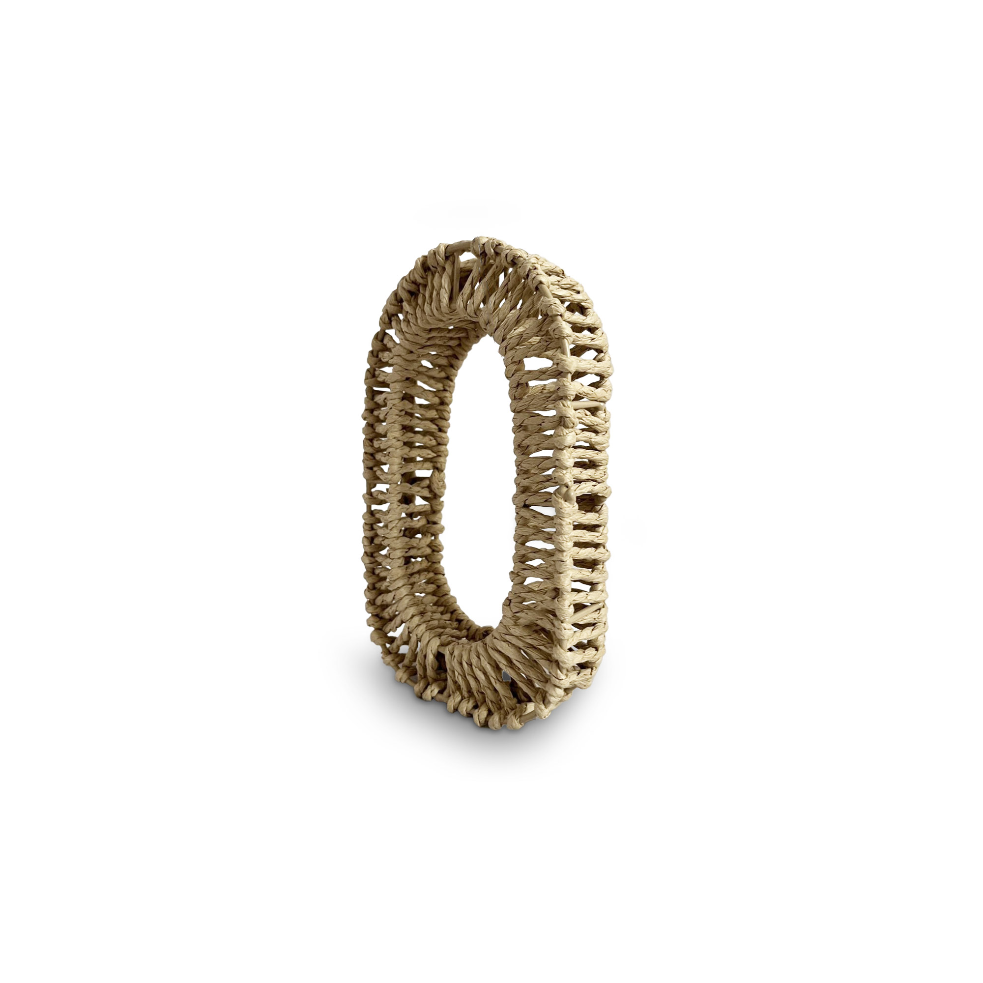 Zahl '0' aus Papiergeflecht, braun, H 20,5 cm, B 12,5 cm, L 3,5 cm von fischer's lagerhaus