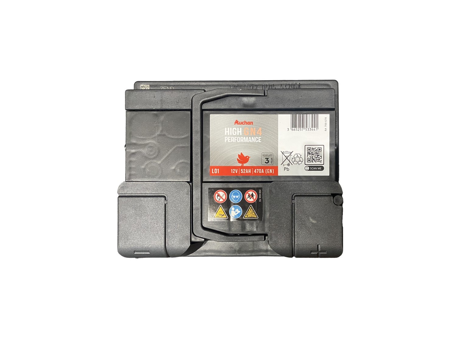 BATERIA AUTO AUCHAN GN4 52AH/470A