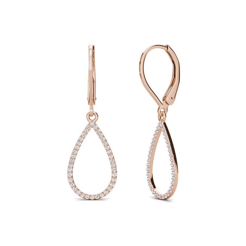 Boucles d'oreilles Laelia Dangling Hoop - Or Rosé et cristal