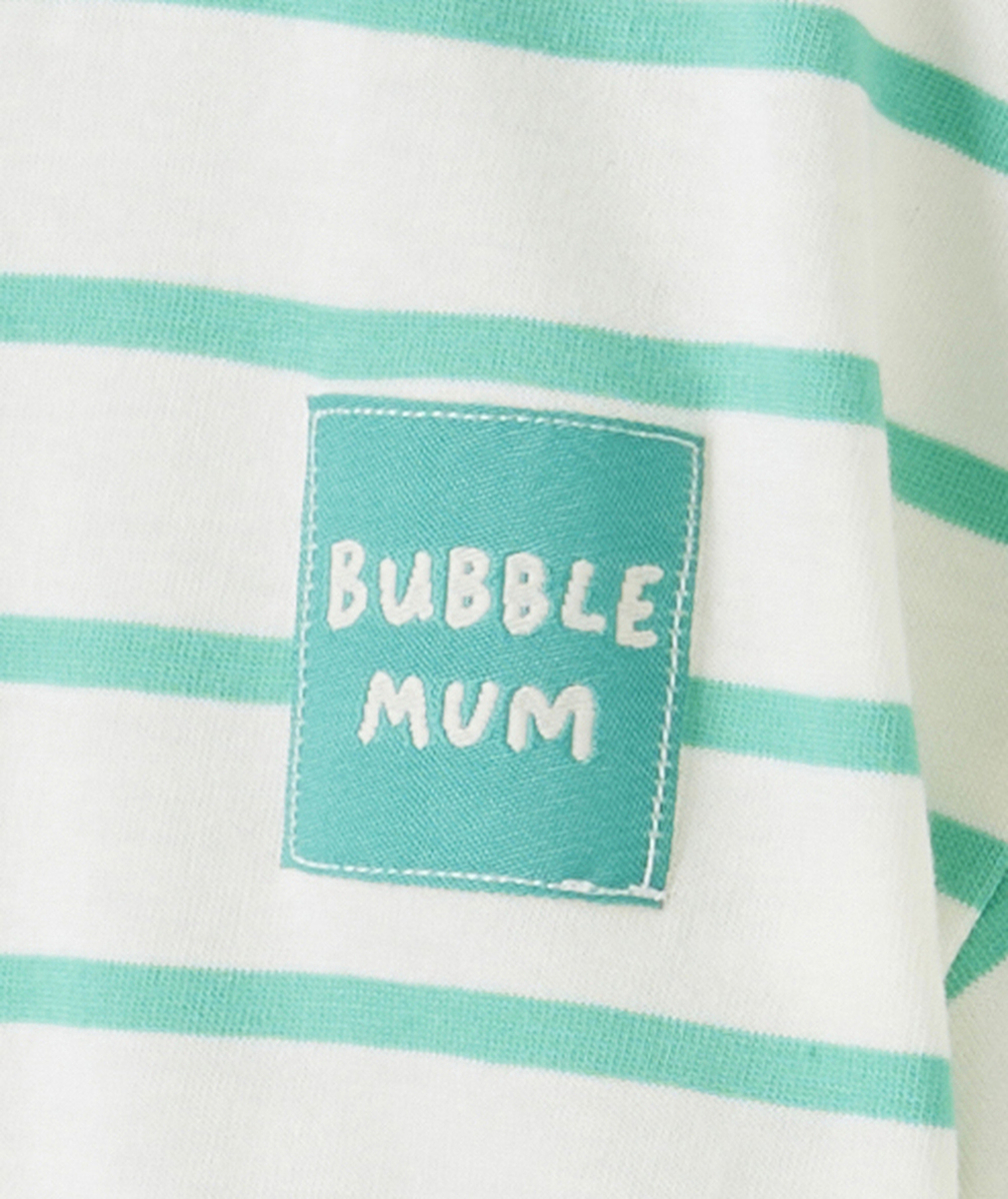 T-SHIRT MANCHES COURTES BÉBÉ GARÇON EN COTON BIO BLANC À RAYURES VERTES