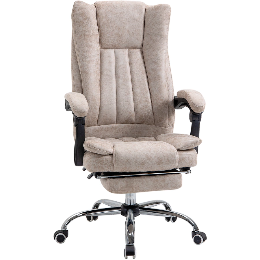 Vinsetto Bürosessel mit Wippfunktion, ergonomisch, Kunstleder SchwarzBeige