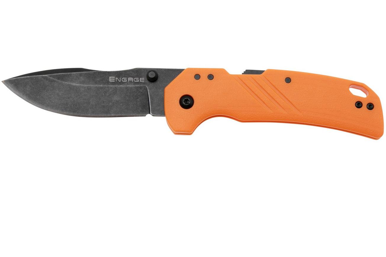 Cold Steel Engage Clip Point FL-30DPLD-BO, Blackwashed 4116SS, Orange GFN, zakmes