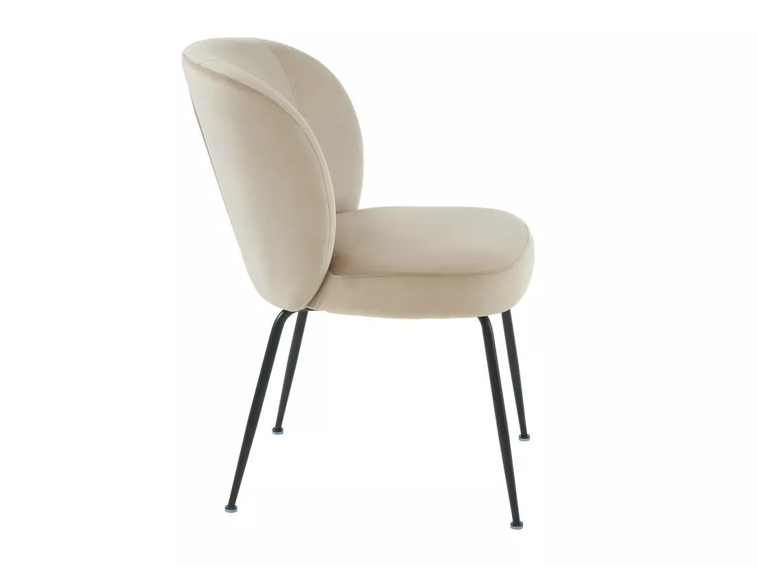 Lot de 6 chaises en velours et métal - Beige - POLPONA