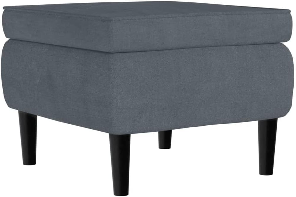 vidaXL Ohrensessel mit Hocker Armlehnen Fernsehsessel Polstersessel Loungesessel Wohnzimmersessel TV Sessel Ruhesessel Relaxsessel Dunkelgrau Samt