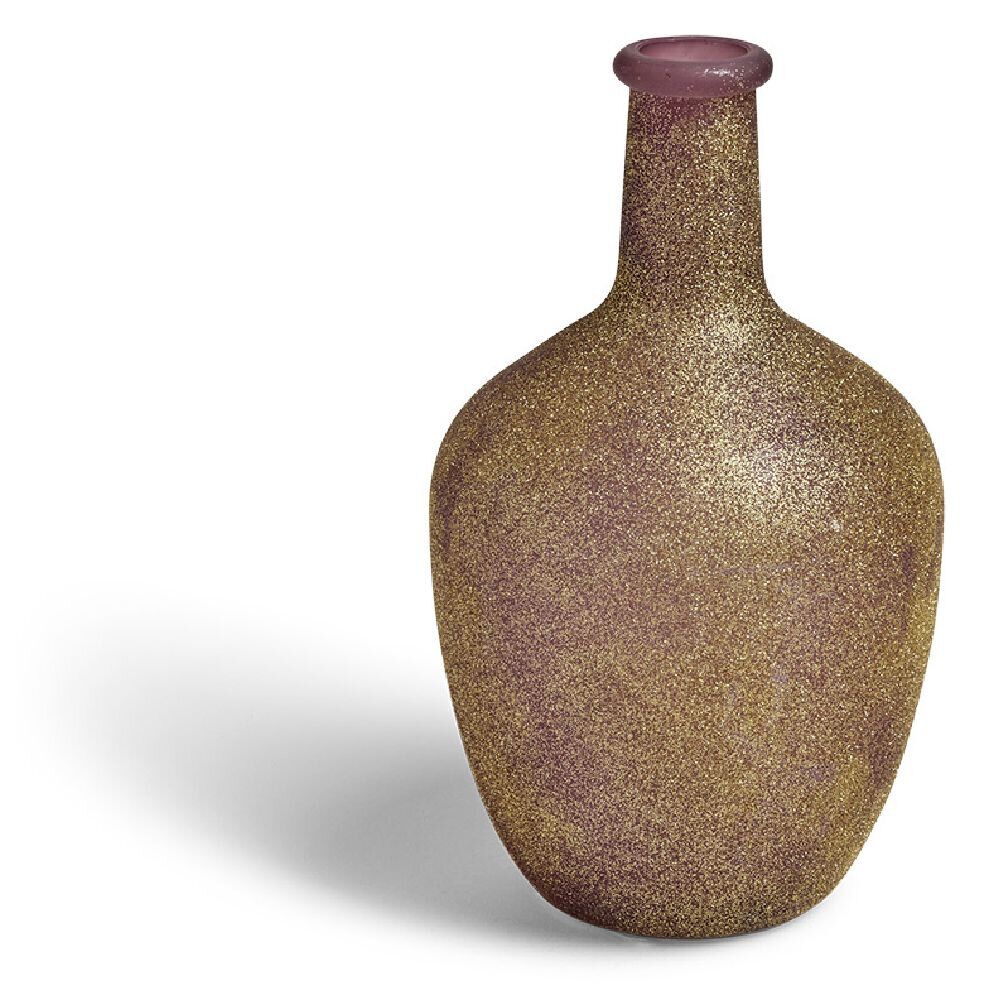 Dame jeanne verre violet pailleté Ø15xH26cm