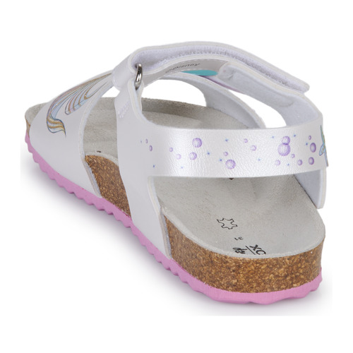 Geox - J ADRIEL GIRL - Blanc / Argenté / Rose