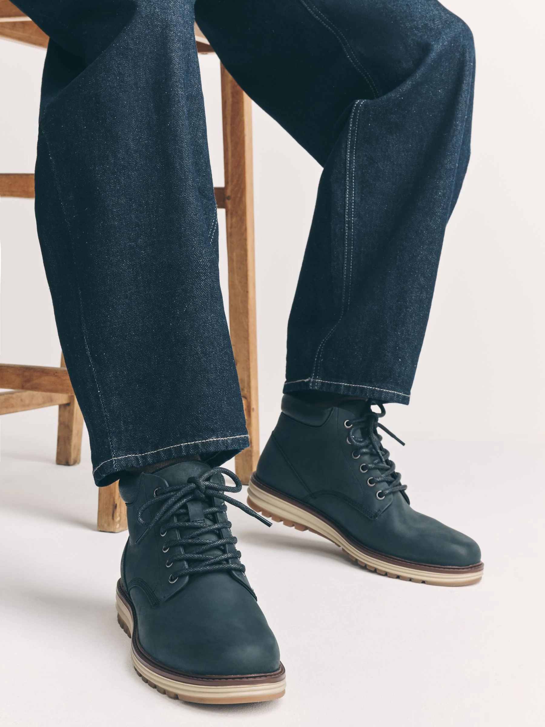 Zwart - Leren hoge schoenen