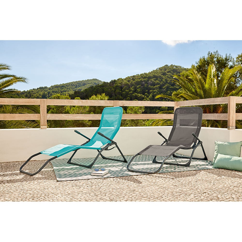 Bain de soleil Playa pliant 2 positions bleu émeraude