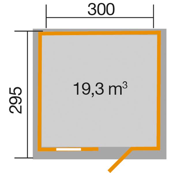 Weka Gartenhaus 123 Gr. 5, ca. B380/H253/T324