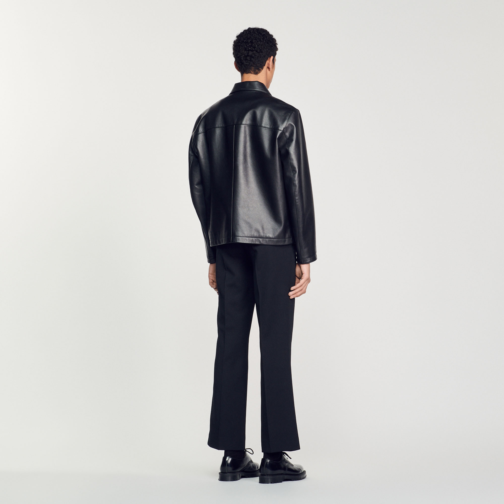 Blouson en cuir lisse
