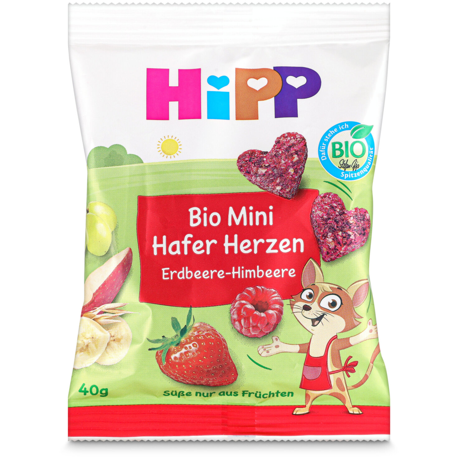 Hipp Mini Hafer Herzen Erdbee & Himbeere 36+ Monate