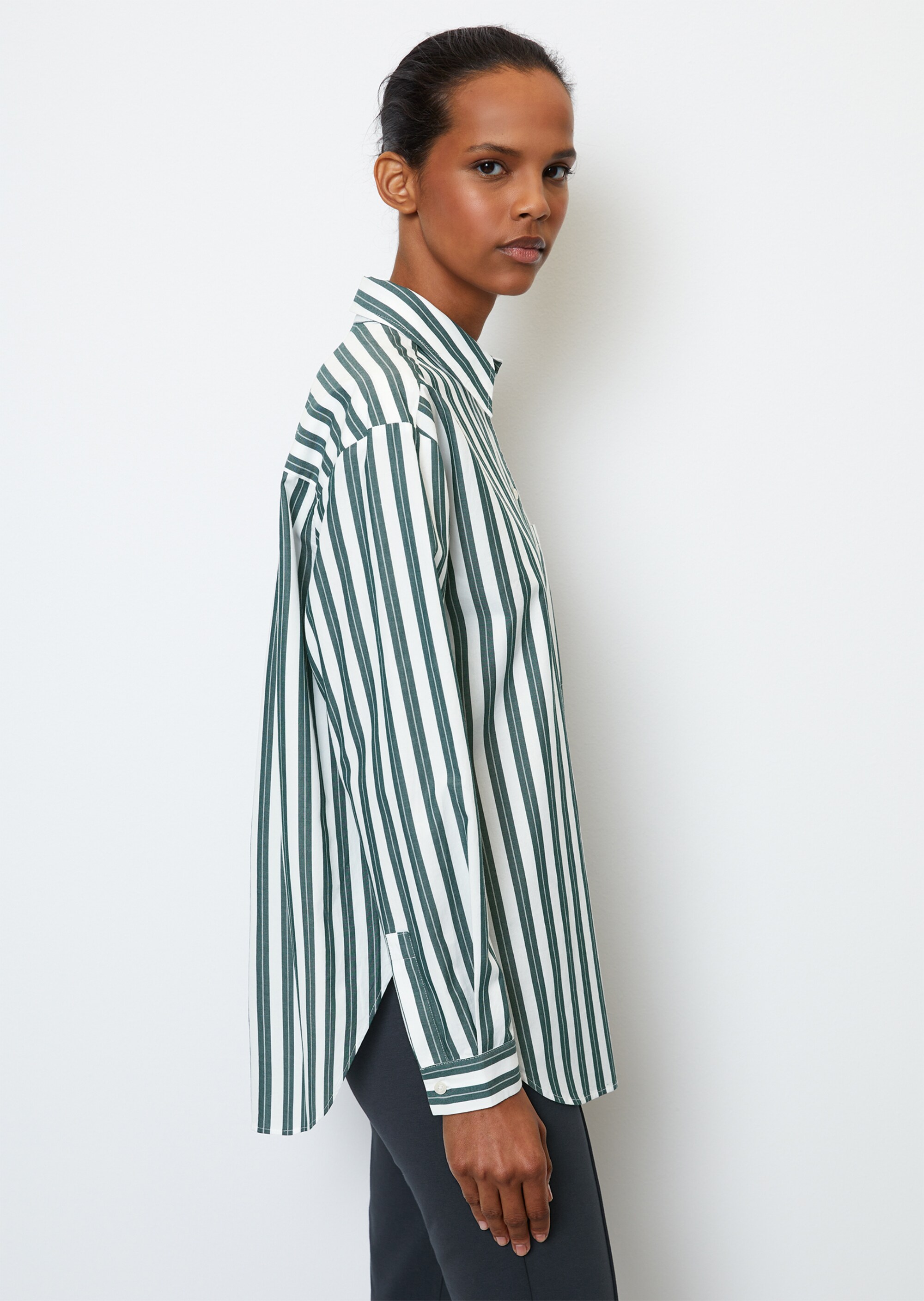 Gestreifte Boyfriend-Bluseaus reinem Organic Cotton