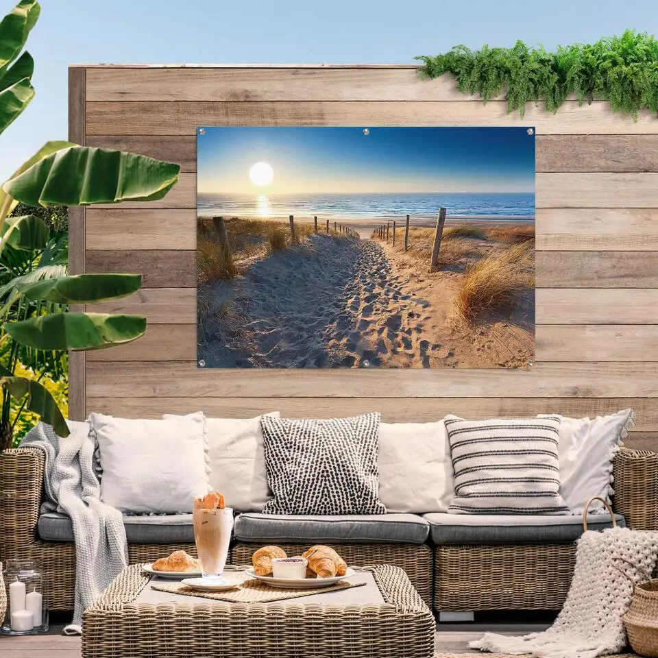 Tuinposter Duinpad - 100x140cm - Beige