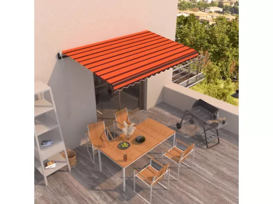 Auvent rétractable automatique 400x350 cm Orange et marron