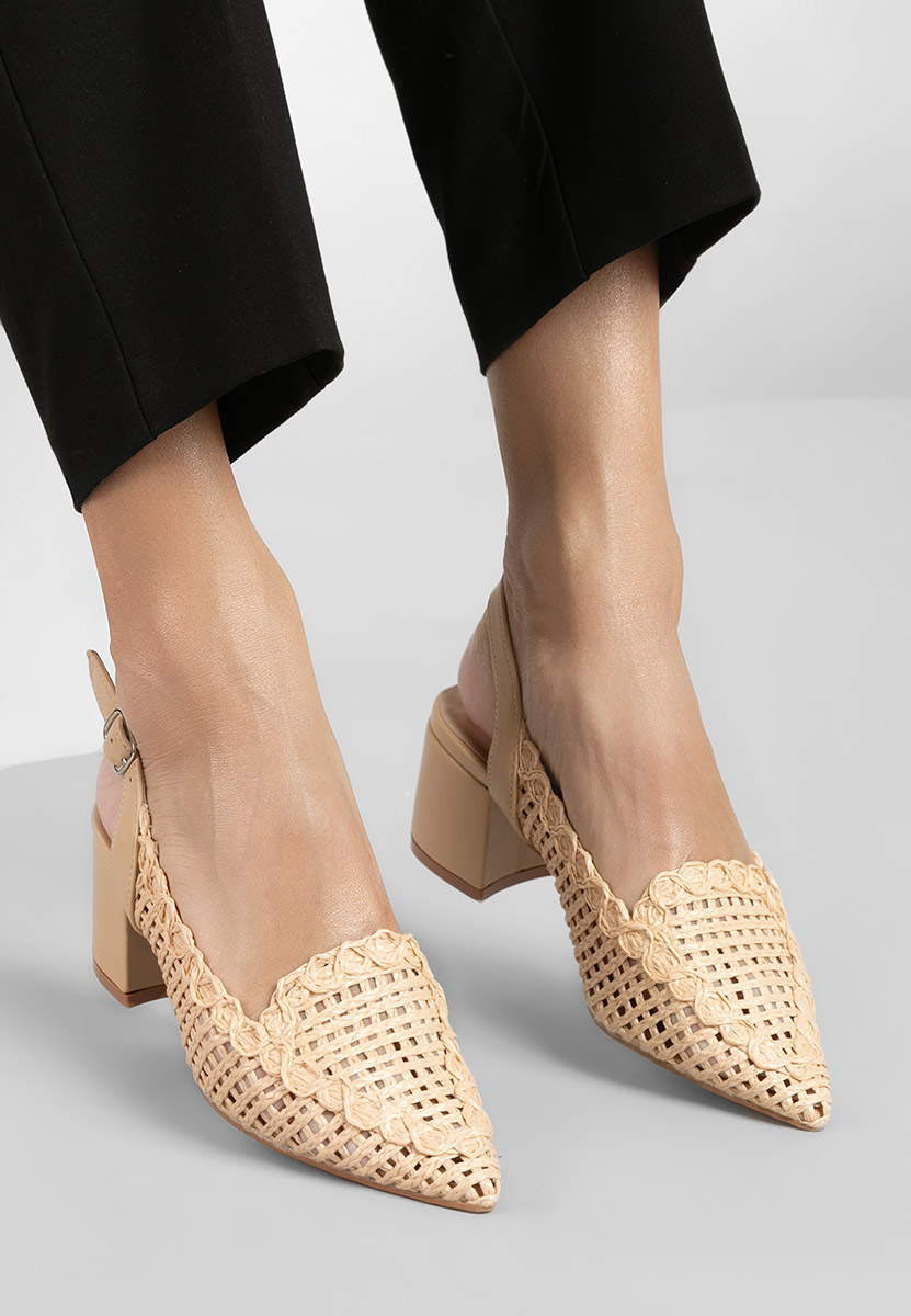 Chaussures slingback beige Tosena