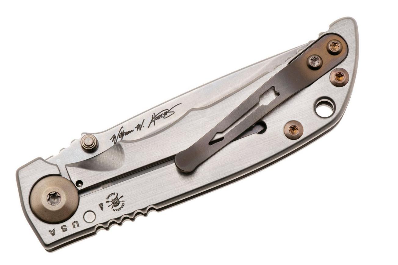 Spartan Harsey Folder 3.25 SF10C-FIR-TREE, Stonewashed CPM MagnaCut, Fir Trees Silver/Gold/Bronze Titanium zakmes