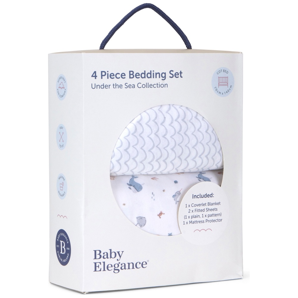 Baby Elegance 4-teiliges Kinderbettwäsche-Set „Unter dem Meer“ 140 x 70 cm