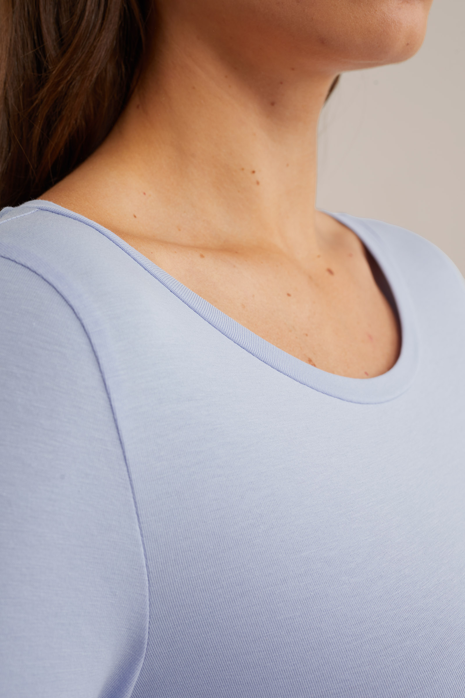 T-shirt met driekwart mouwen WE Fashion Lichtpaars