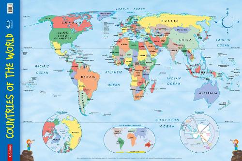 Countries of the World: Wall Map - Collins Primary Atlases (Sheet map, rolled)
