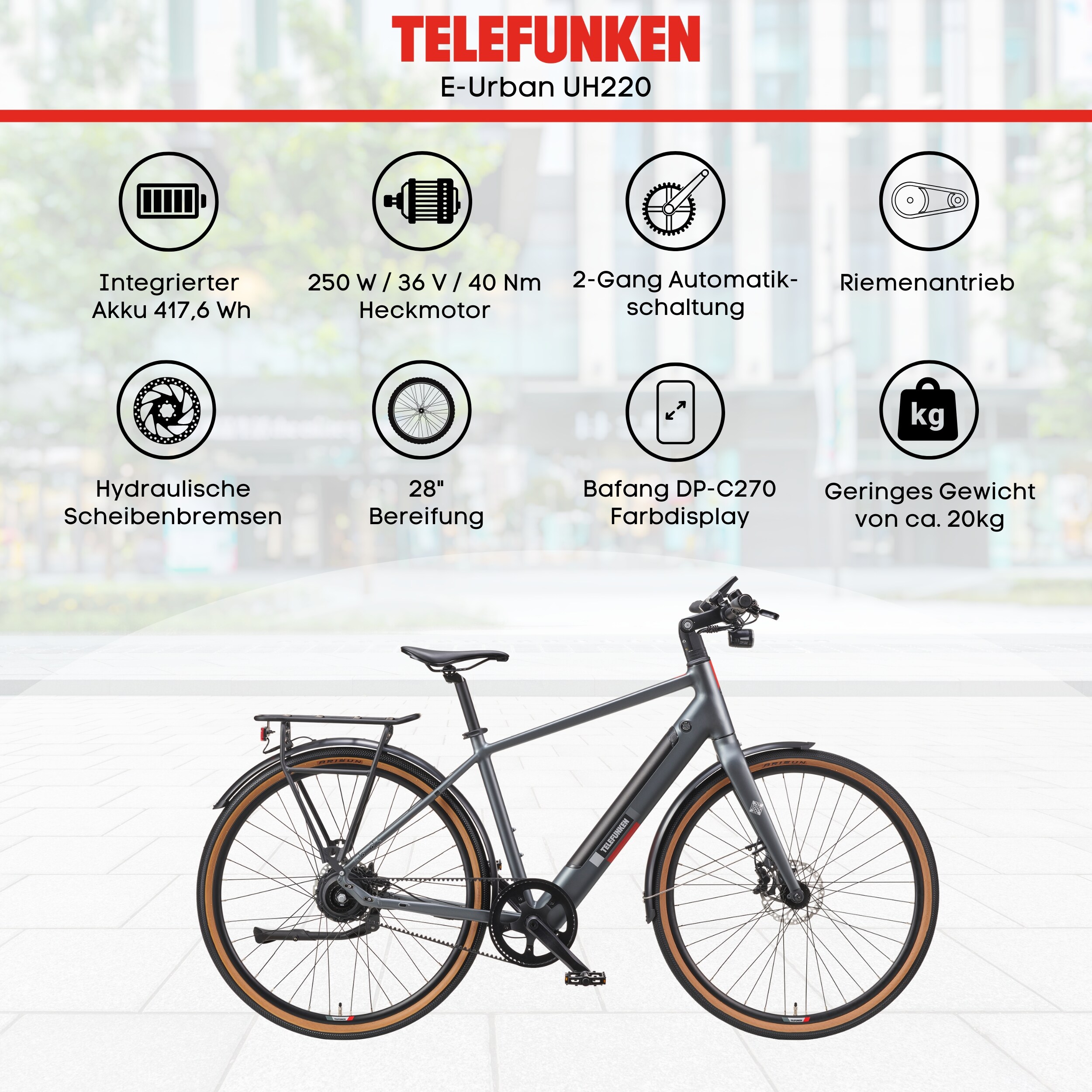 TELEFUNKEN UH220 E-Urban-Bike 28