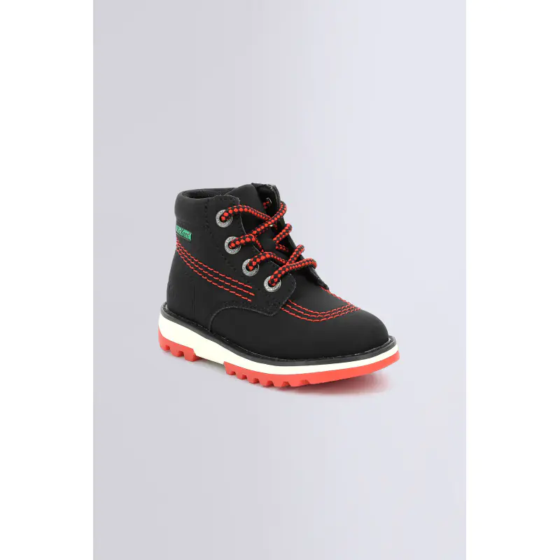 KICKRALLY20 NOIR ROUGE BOTTILLONS Synthétique Mixte