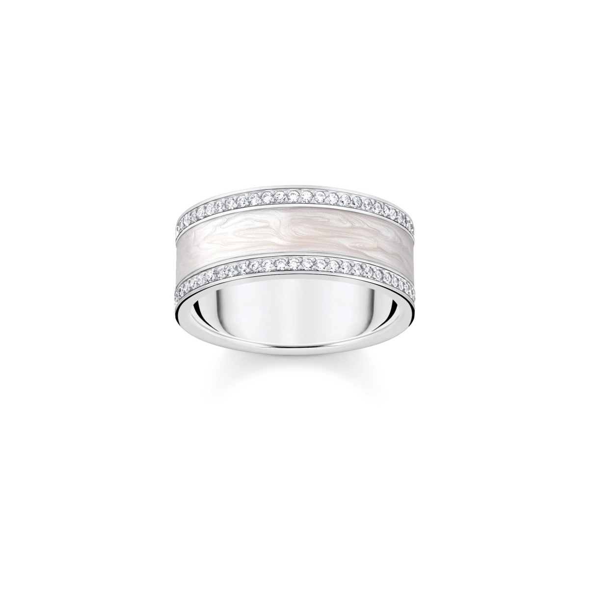 Bague THOMAS SABO argent 925 zirconias et émail nacré