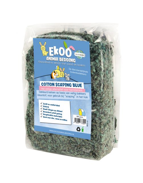 Ekoo Bedding Cotton Scaping Blue - Kooi Accessoire - 300 g Blauw