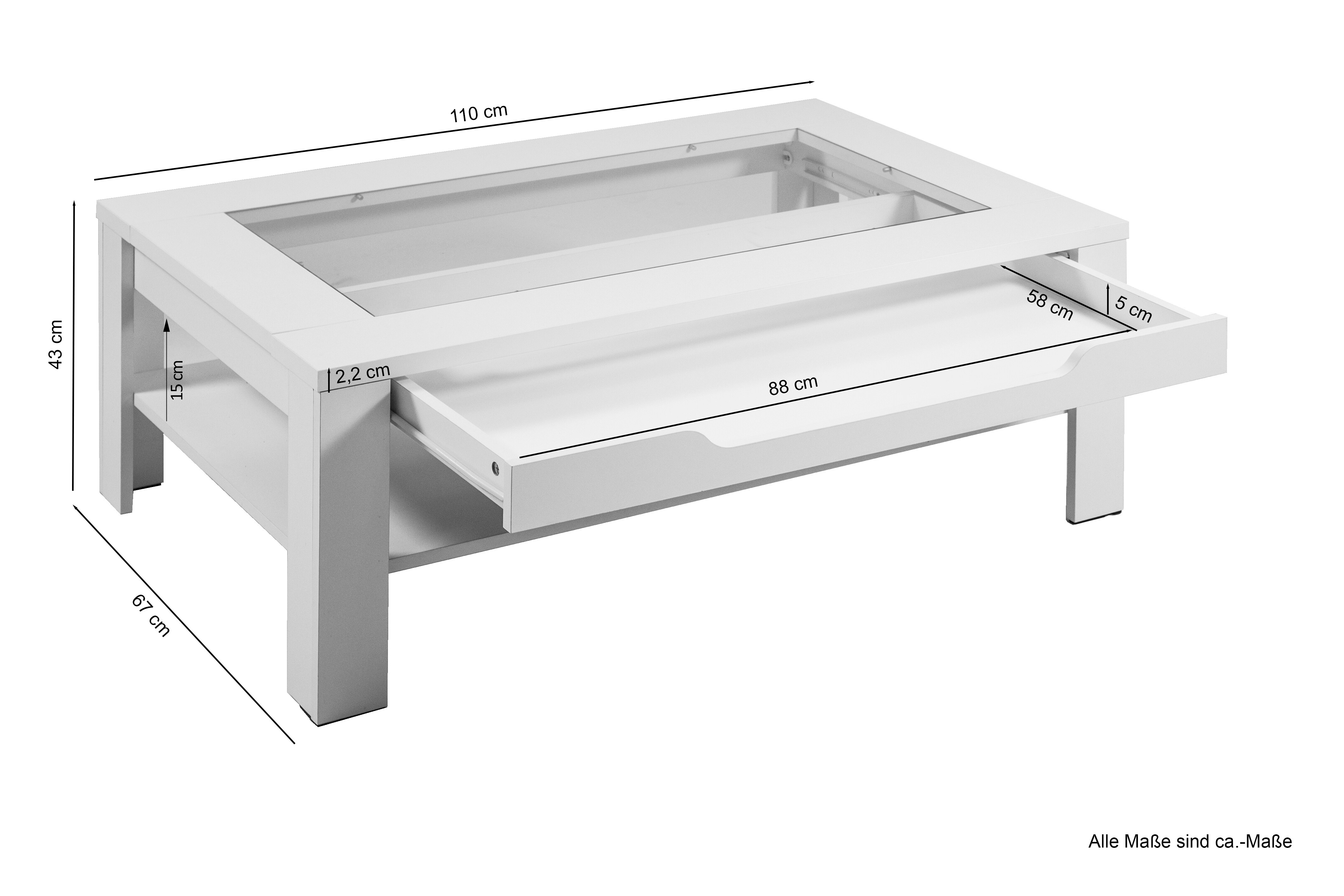 byLIVING Couchtisch RALPH, Breite 110 cm, Old Wood (Altholz-Optik)/anthrazit