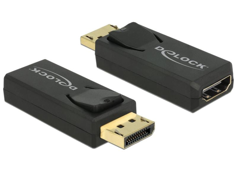 Delock Adapter Displayport - HDMI aktiv, 4K, schwarz Displayport zu HDMI Adapter