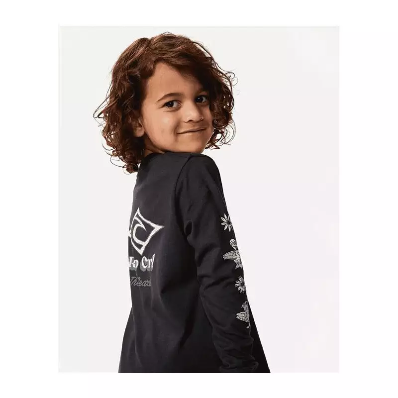 Teeshirt junior RIPCURL Shred Town Ls Tee - Boy Washed Black 45019