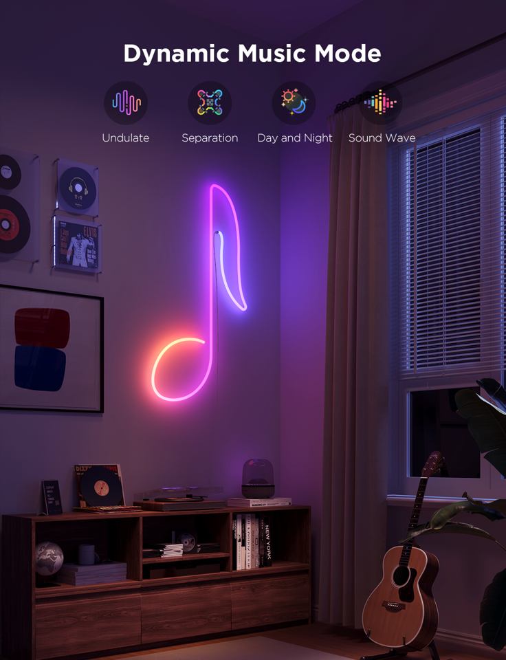 Govee - 5M Neon Preinstalled Strip Light i skarpt hvidt