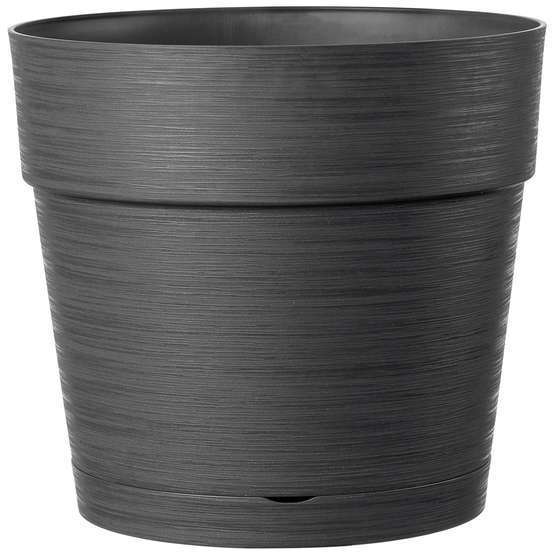 Pot Vaso Save R à réserve d'eau en plastique Anthracite Ø38cm