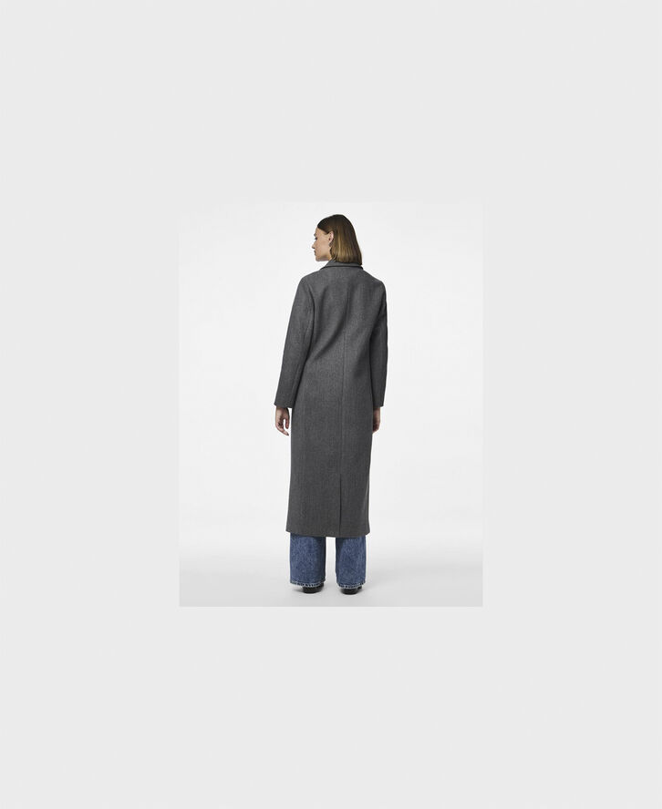Pieces PCNADINE LONG COAT Dark grey melange