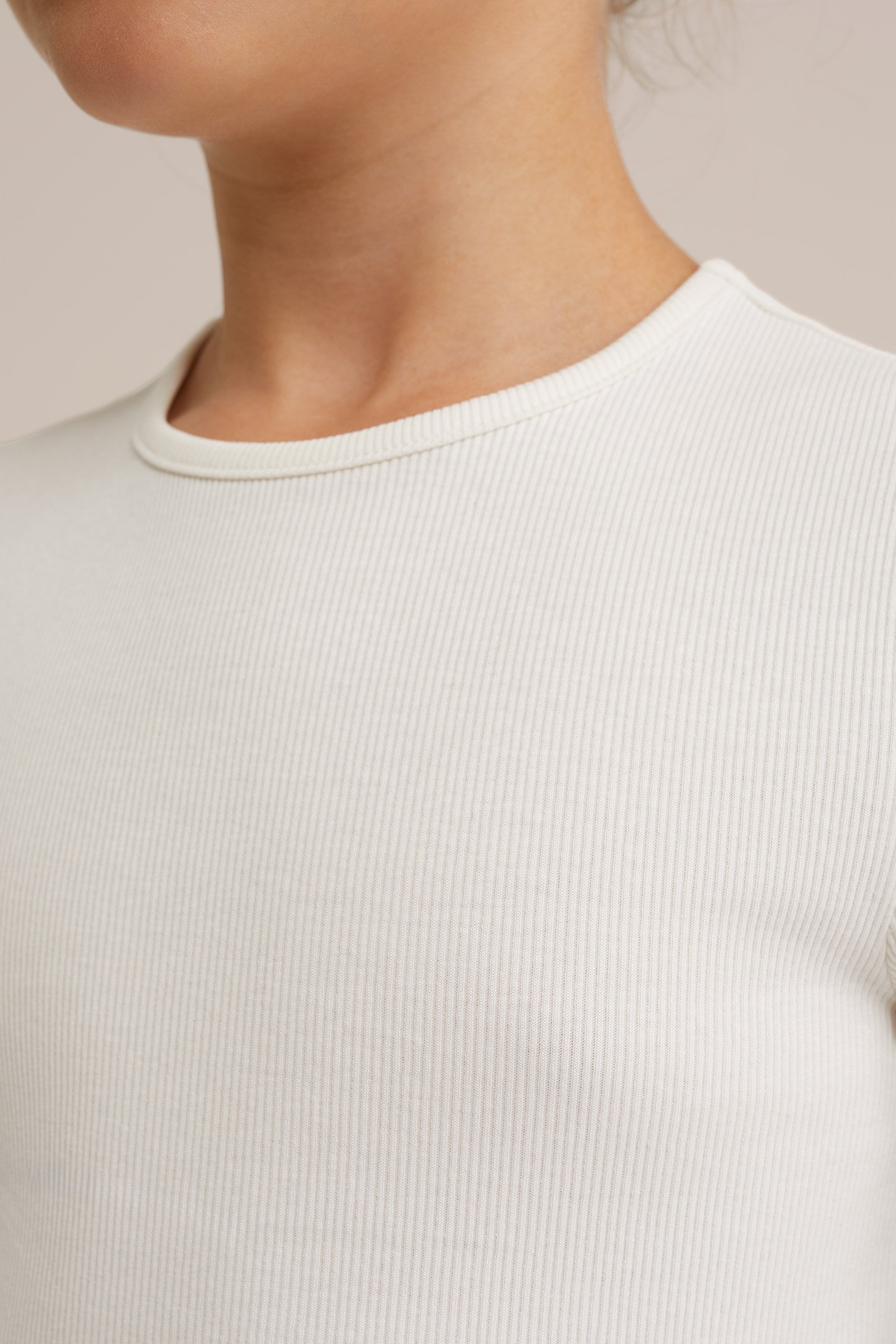 Meisjes T-shirt van ribstof WE Fashion Wit